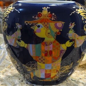 Rosenthal Studio-Linie Oval Ceramic Vase Bjorn Wiinblad Design